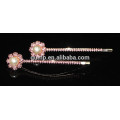 Art- und Weisemetallblumenentwurfs-bunter Rhinestone-Bobbystift Kristallbarrettes